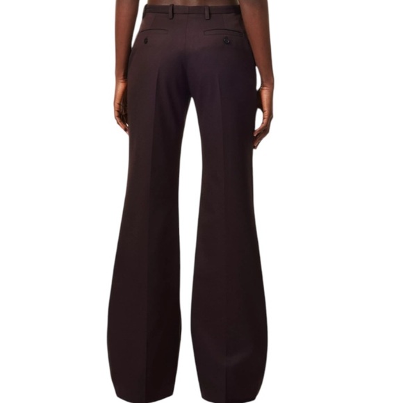 The Frankie Shop NWT Lyra Flared Pants Trousers High Rise Dark Plum Wool Blend - Picture 10 of 12